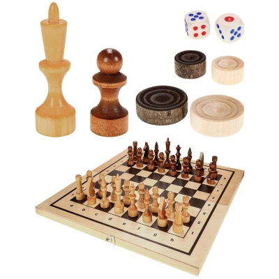 Набор 3 в 1 нарды шашки шахматы Рыжий кот ИН-7510